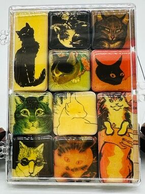 Lucy Lu Designs Mighty Magnets Cat Set of 10 Art History Feline Warhol Gottfried